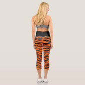 Leggings Capri Motif des rayures de tigre orange et noir (Verso)