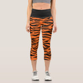 Leggings Capri Motif des rayures de tigre orange et noir (Recto)