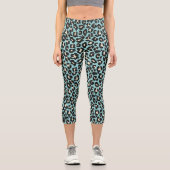 Leggings Capri Motif des Rosettes du léopard bleu (Recto)