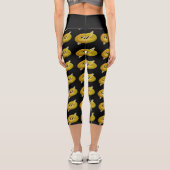 Leggings Capri Motif design citron et crème sur noir (Verso)