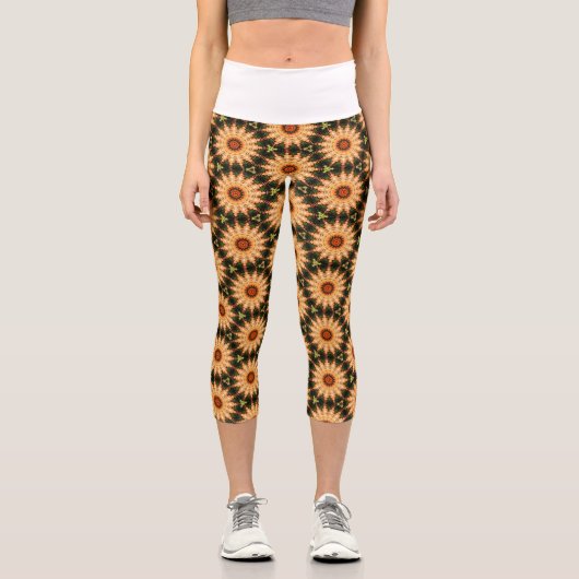 Leggings Capri motif d'été fleuri (Recto)