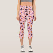 Leggings Capri Motif d'Halloween mou et rose (Recto)