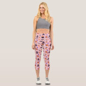 Leggings Capri Motif d'Halloween mou et rose (Recto)