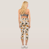 Leggings Capri Motif d'Halloween rétro (Verso)