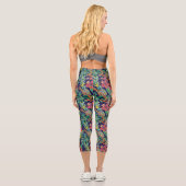 Leggings Capri Motif d'hibiscus à ananas tropicaux (Verso)