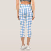 Leggings Capri Motif diamant à carreaux bleu blanc (Verso)