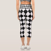 Leggings Capri Motif diamant arlequin noir et blanc (Verso)