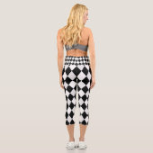 Leggings Capri Motif diamant arlequin noir et blanc (Verso)