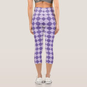 Leggings Capri Motif diamant damier violet (Verso)