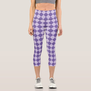 Leggings Capri Motif diamant damier violet