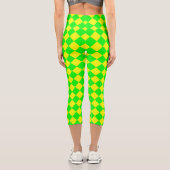 Leggings Capri Motif diamant jaune-vert Checker (Verso)