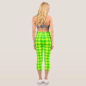 Leggings Capri Motif diamant jaune-vert Checker (Verso)
