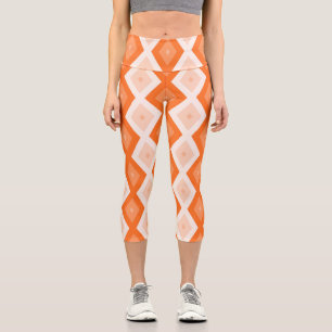 Leggings Capri Motif diamant orange