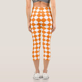 Leggings Capri Motif diamant Orange White Checker (Verso)