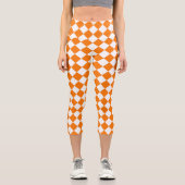 Leggings Capri Motif diamant Orange White Checker (Recto)