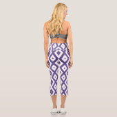 Leggings Capri Motif diamant ultra violet et blanc (Verso)