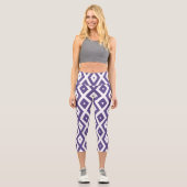 Leggings Capri Motif diamant ultra violet et blanc (Recto)
