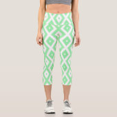 Leggings Capri Motif diamant vert et blanc (Recto)