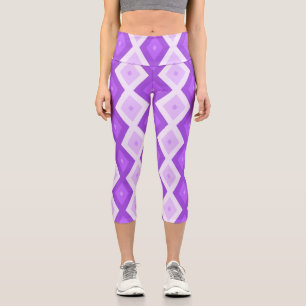Leggings Capri Motif diamant violet clair