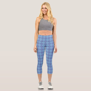Leggings Capri Motif Diamond du Vérificateur bleu