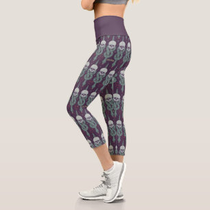 Leggings Capri Motif d'icône géométrique de la Marque noire