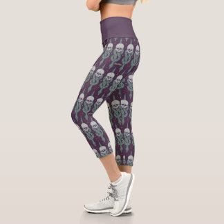 Leggings Capri Motif d'icône géométrique de la Marque noire
