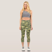 Leggings Capri Motif Dinosaure, Silhouette Dinosaure, Dino Vert (Recto)