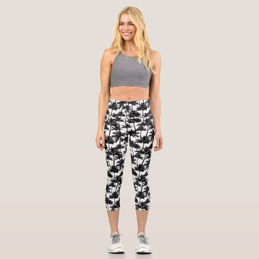 Leggings Capri Motif d'ombre Palm Tree (Recto)