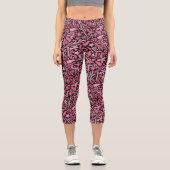 Leggings Capri Motif Doodle en rose.01.w Black BG (Recto)