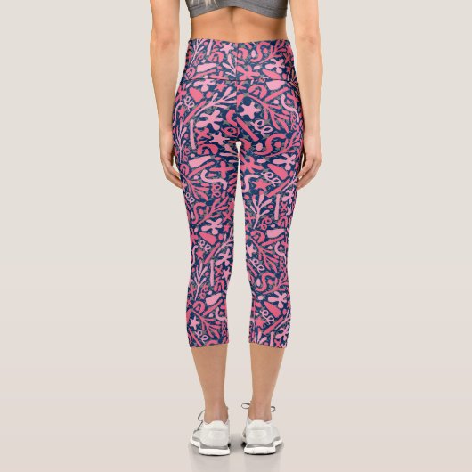 Leggings Capri Motif Doodle en rose.01.w D Bleu BG (Verso)