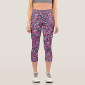 Leggings Capri Motif Doodle en rose.01.w D Bleu BG (Recto)