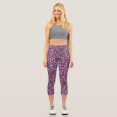 Leggings Capri Motif Doodle en rose.01.w D Bleu BG (Recto)