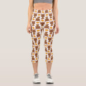 Leggings Capri Motif D'Ours, Ours Mignons, Automne, Citrouille (Recto)