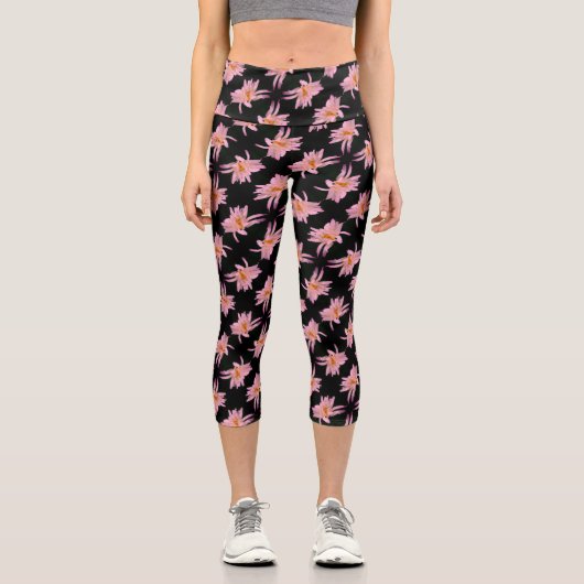 Leggings Capri Motif Dramatique Fleur De Faisée (Recto)
