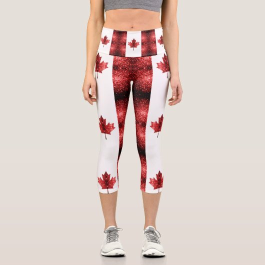 Leggings Capri Motif du drapeau du Canada (Recto)