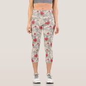 Leggings Capri Motif du jardin de fleurs de pavot (Recto)