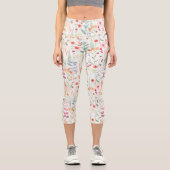 Leggings Capri Motif du jardin de fleurs Pastel (Recto)