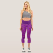 Leggings Capri Motif Empreinte de léopard violet orange femmes (Recto)