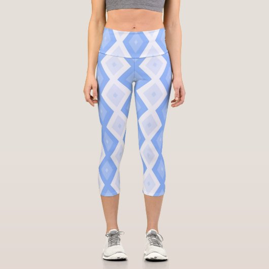 Leggings Capri Motif en diamant bleu pâle (Recto)
