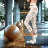 Leggings Capri Motif en fleurs de Pêche dans les tons pastels dou
