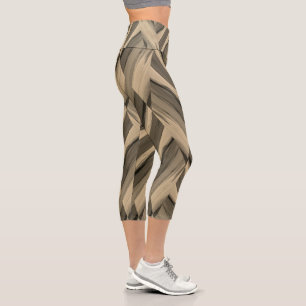 Leggings Capri Motif en marbre Brown complexe
