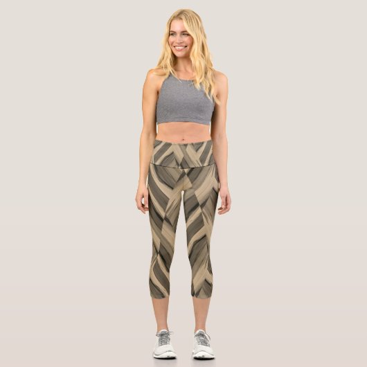 Leggings Capri Motif en marbre Brown complexe (Recto)