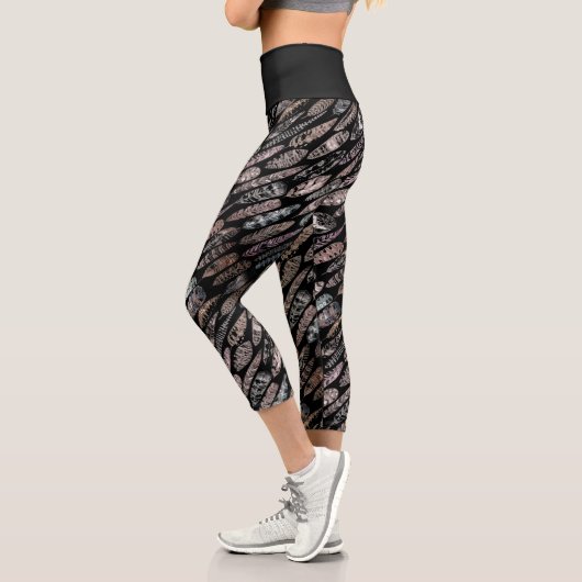 Leggings Capri Motif en teinte foncée sur imprimé noir (Gauche)