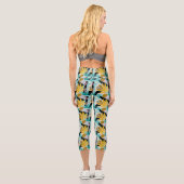 Leggings Capri Motif Feuille de la forêt tropicale tropicale (Verso)