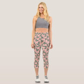 Leggings Capri Motif Feuille du jardin tropical (Recto)