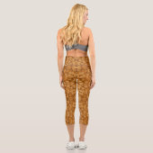 Leggings Capri Motif feuille marron (Verso)