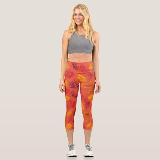 Leggings Capri Motif Feuille tropical 18 (Recto)