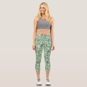 Leggings Capri Motif Feuille vert tropical (Recto)