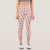 Leggings Capri Motif Fleur Rose Cute (Recto)