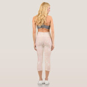 Leggings Capri Motif floral de pivoine rose (Verso)